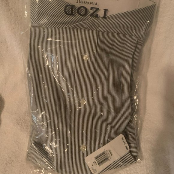 IZOD PINPOINT 100% COTTON FRENCH CUFFS SHIRT - Picture 2 of 4